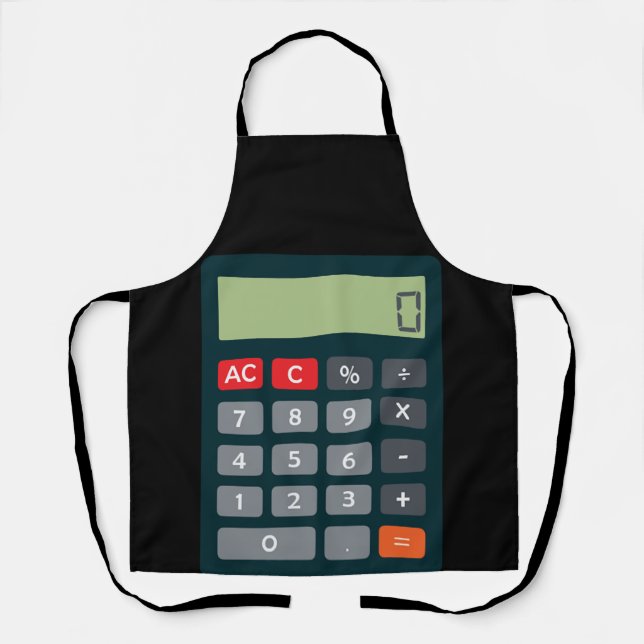 Tablier Calculatrice mathématique de costume comptable (Recto)