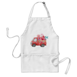 Tablier Camion d'amour mignon avec Coeur Cargo Aquarelle