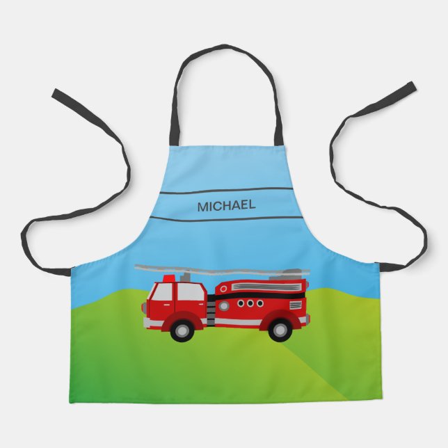 Tablier Camion de pompiers de Cute Fire Enfants (Recto)