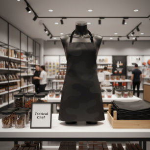 Tablier Camo élégant Noir foncé profond Tons Charbon Moder