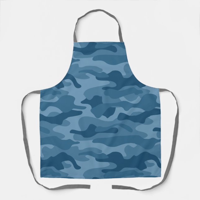 Tablier Camo Monocolore Bleu Acier (Recto)