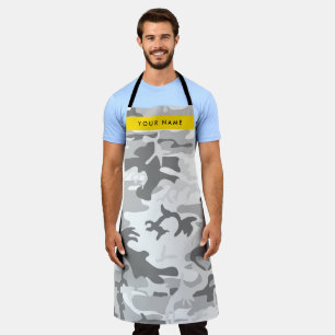 Tablier Camouflage neige hivernale grise Personnalisez vot