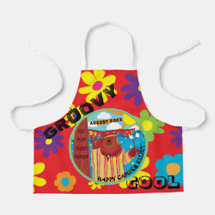 Tablier Camp Fleurs d'Apron Happy Bear partout sur l'impre