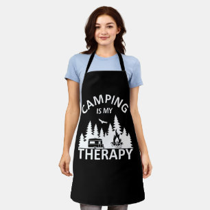 Tablier Camping est ma thérapie drôle slogan de camper
