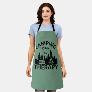 Tablier Camping est ma thérapie drôle slogan de camper