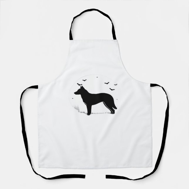Tablier Canaan Chien - Halloween Lune Silhouette Classique (Recto)