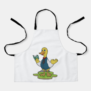 Tablier Canard comme enseignant avec livre