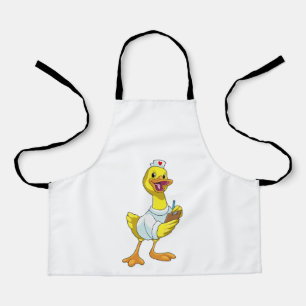 Tablier Canard comme infirmière avec coeur