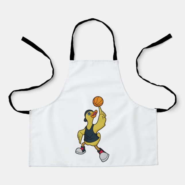 Tablier Canard comme joueur de basketball avec basket-ball (Recto)