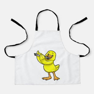 Tablier Canard en musique avec Flûte