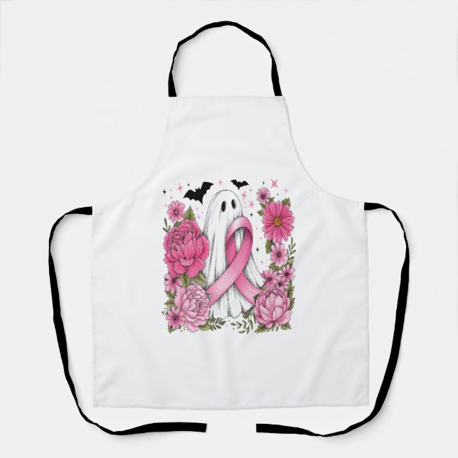 Tablier Cancer du sein Halloween Ghost Boho (Recto)