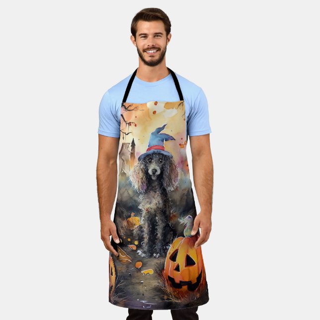 Tablier Caniche D'Halloween Avec Peur Citrouille (Porté)