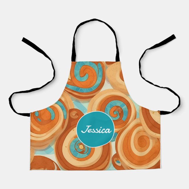 Tablier Cannelle rouleau Mosaïque coloré Motif personnalis (Recto)
