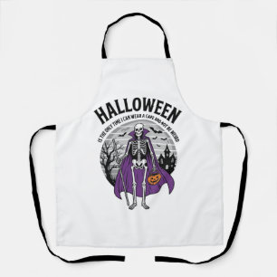 Tablier Cape de Halloween drôle de squelette Citation Desi