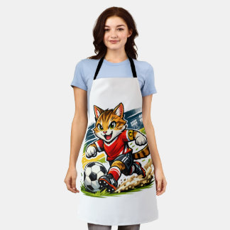 Tablier Capitaine Chat : La Course de Foot