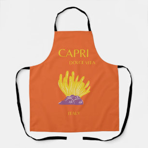 Tablier Capri, Italie, Voyage, Preppy, Orange