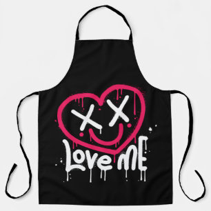 Tablier caractère de coeur avec yeux morts et sourire pulv