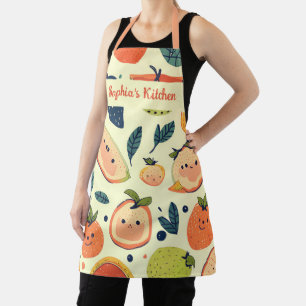 Tablier Caractères Kawaii de fruits doux et jouant