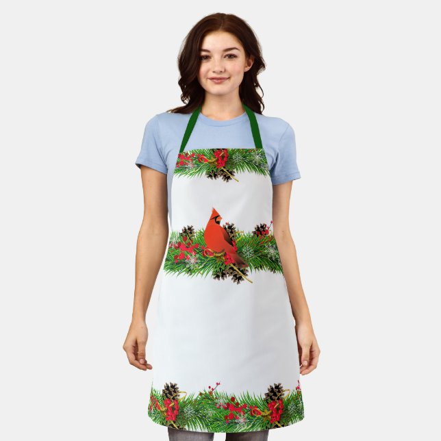 Tablier Cardinal de Noël et Vacances / Blanc (Porté)