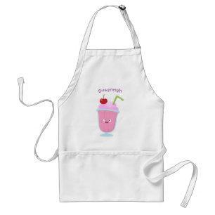 Tablier Caricature de crème glacée de fraise mignonne