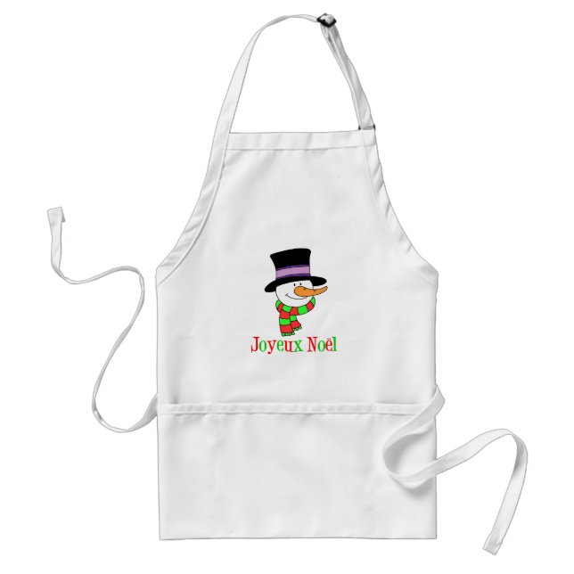 Tablier Caricature de Joyeux Noel Snowman (Devant)