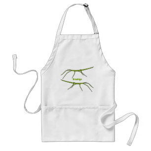 Tablier Caricature de mignon rouge vert avec des visages h