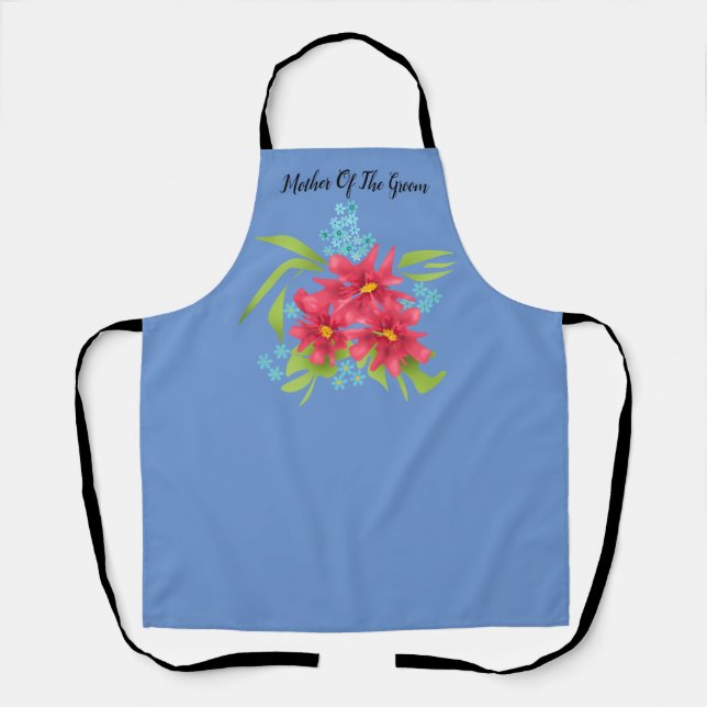 Tablier Caricature de motifs floraux mignon fleurs rouges (Recto)