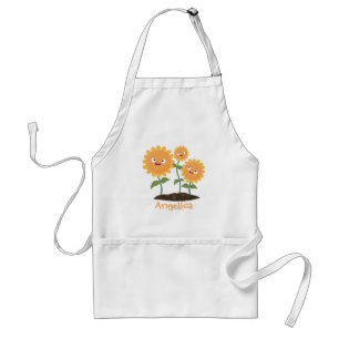 Tablier Caricature joli tournesol souriant illustration