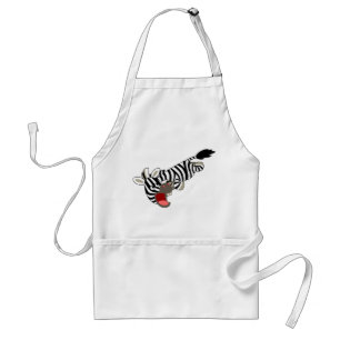 Tablier Caricature sur le carré Zebra Apron
