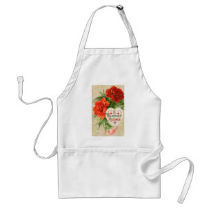Tablier Carnation Flowers, message Vintage de la Saint-Val