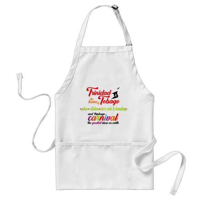 Tablier Carnaval de Trinité-et-Tobago et nos plats favoris (Devant)
