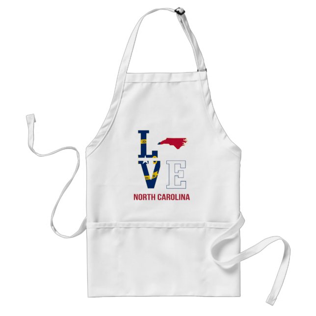 Tablier Caroline du Nord USA State Love (Devant)