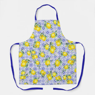 Tablier Carreau de motif de style provençal à l'aquarelle 
