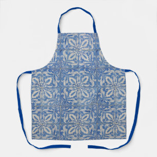 Tablier Carreaux portugais Vintage Azulejos Bleu Blanc