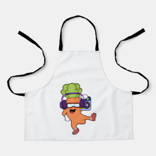Tablier Carrot at Music with Headphone