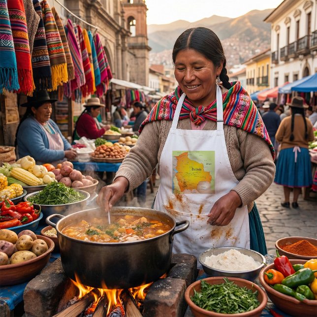 Tablier Carte de la Bolivie avec les villes et les frontiè (Créateur téléchargé)