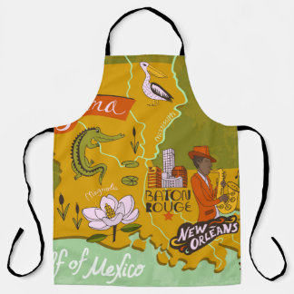Tablier Carte illustrée de la Louisiane : faits saillants 