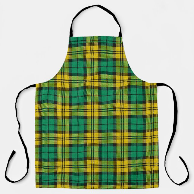 Tablier Carte Tartan Campbell Blackwatch jaune vert (Recto)