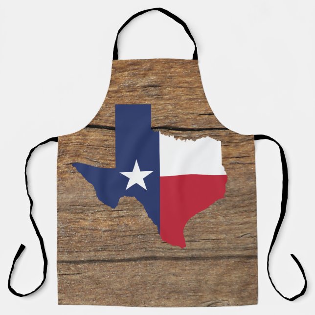 Tablier Carte Texas Lone Star sur Barnwood (Recto)