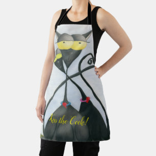 Tablier Cartoon de chats gris et noir