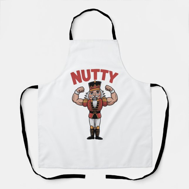 Tablier Casse-noisette drôle de Noël Nuty Fitness Naturel  (Recto)