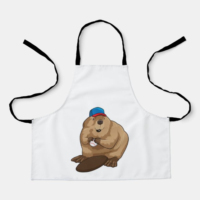 Tablier Castor au baseball avec baseball (Recto)