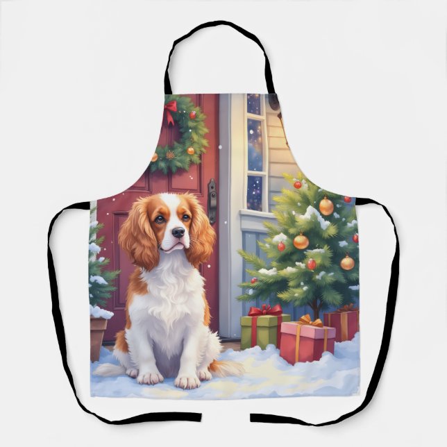 Tablier Cavalier King Charles Spaniel Snowy Christmas (Recto)