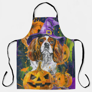 Tablier Cavalier King Chien Halloween Sorcière Et Citrouil