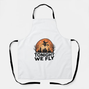 Tablier Ce soir nous volons vintage sorcière conception de