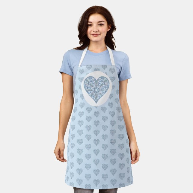 Tablier Céramique Lace Bleu clair (Porté)
