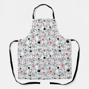 Tablier Cercles blancs noirs coralliens, points