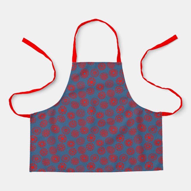 Tablier Cercles de coeur rouge | Cadeaux de Saint-Valentin (Recto)