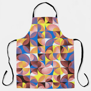 Tablier Cercles du milieu du siècle, rayures, tuiles vinta