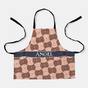 Tablier Cercles orange blanc minimaliste Motif